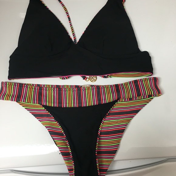 LULI FAMA Jungle Glow REVERSIBLE Two Piece Bikini EUC - Picture 13 of 13